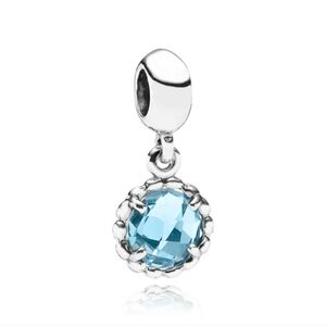 Pandora Retired Sterling Silver Cool Breeze Dangle Bead with Blue Topaz - 791021